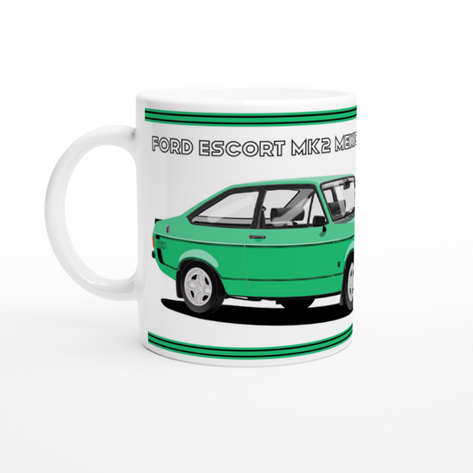 Ford Escort Mexico Mk2 Green Mug