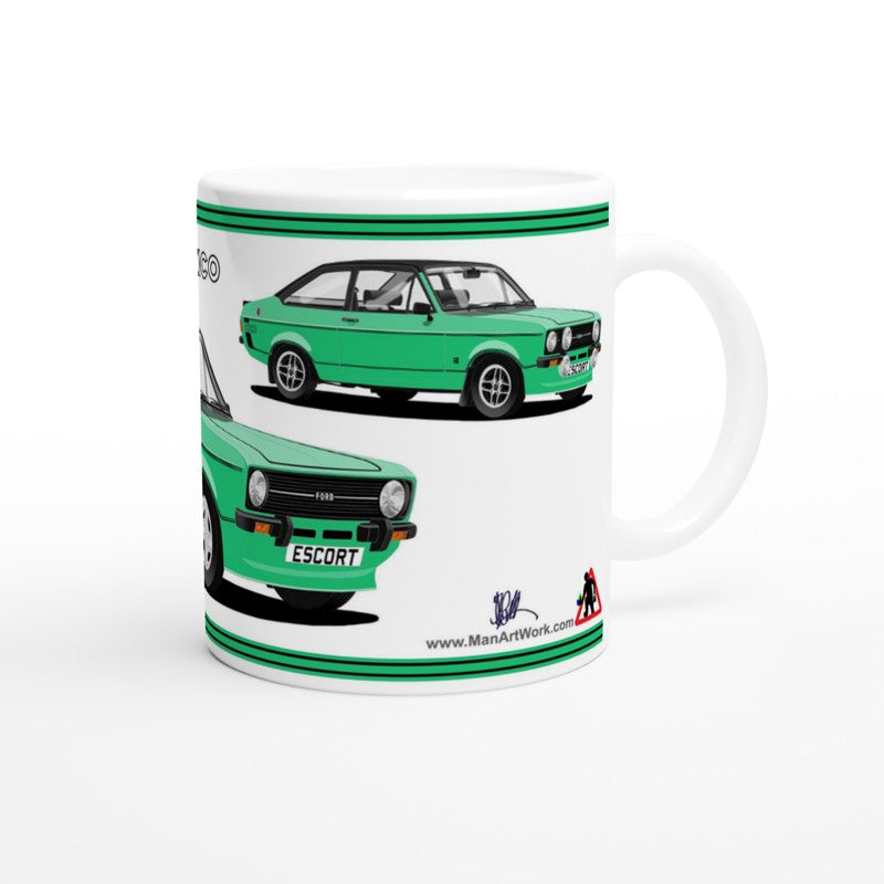 Ford Escort Mexico Mk2 Green Mug