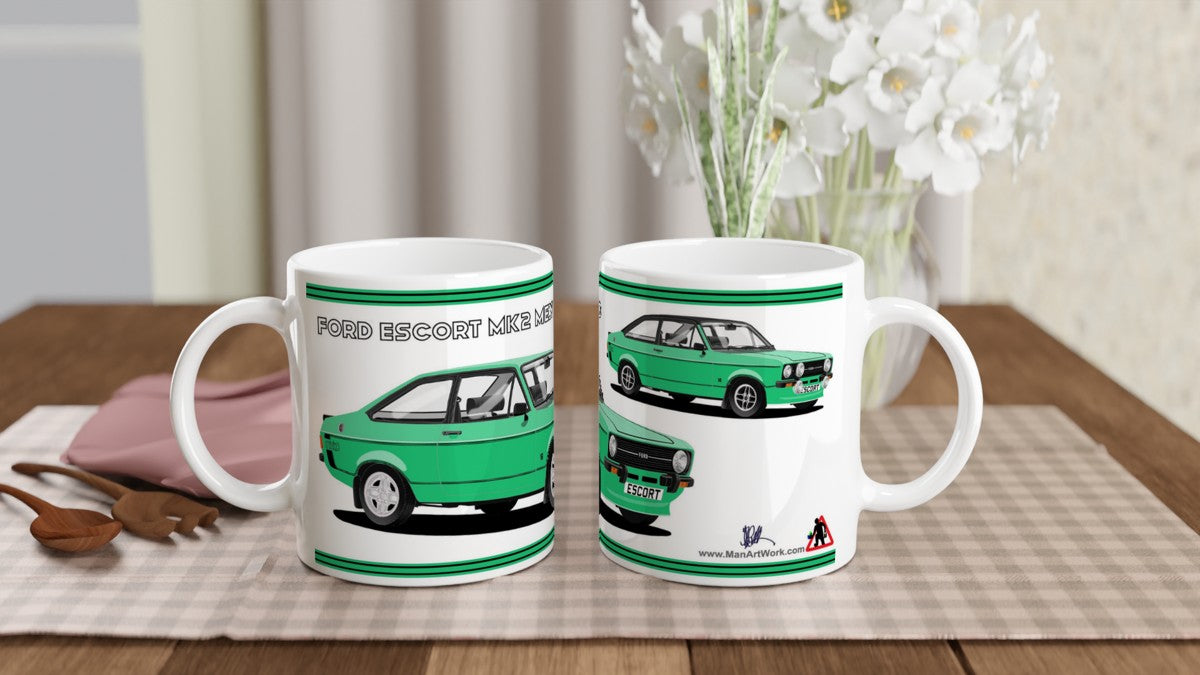 Ford Escort Mexico Mk2 Green Mug