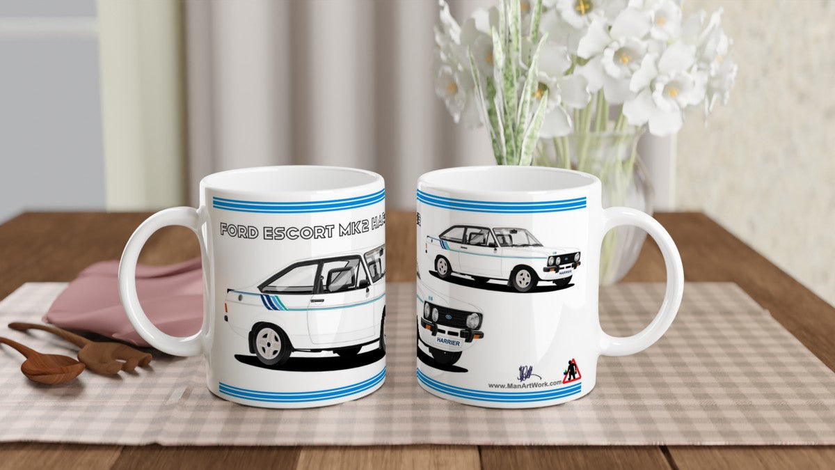 Ford Escort Mk2 Harrier White Art Mug