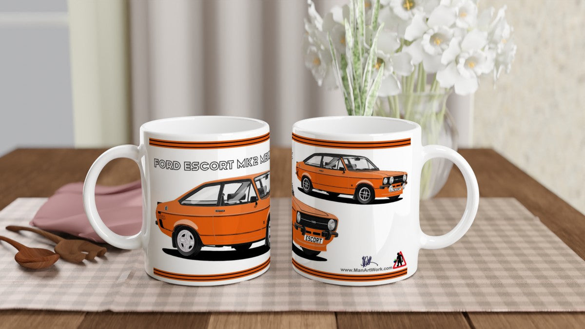 Ford Escort Mexico Mk2 Orange Mug