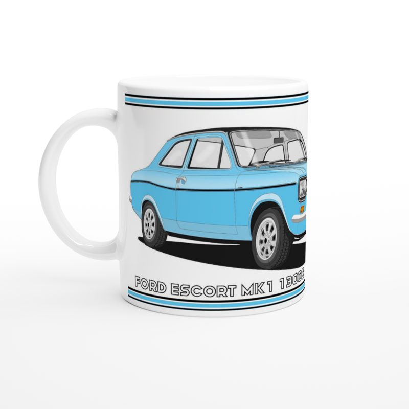 Ford Escort Mk1 1300E in Blue Art Mug