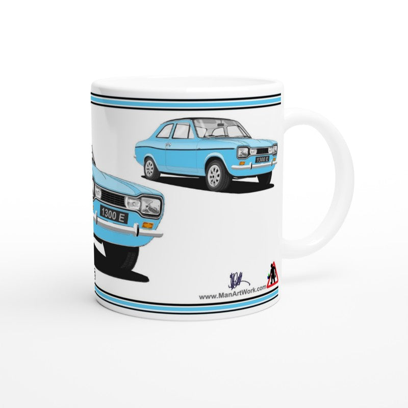 Ford Escort Mk1 1300E in Blue Art Mug