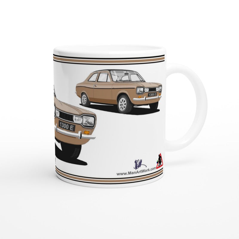 Ford Escort Mk1 1300E in Bronze Art Mug