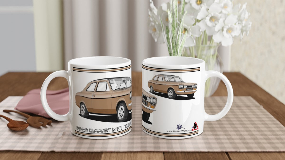 Ford Escort Mk1 1300E in Bronze Art Mug