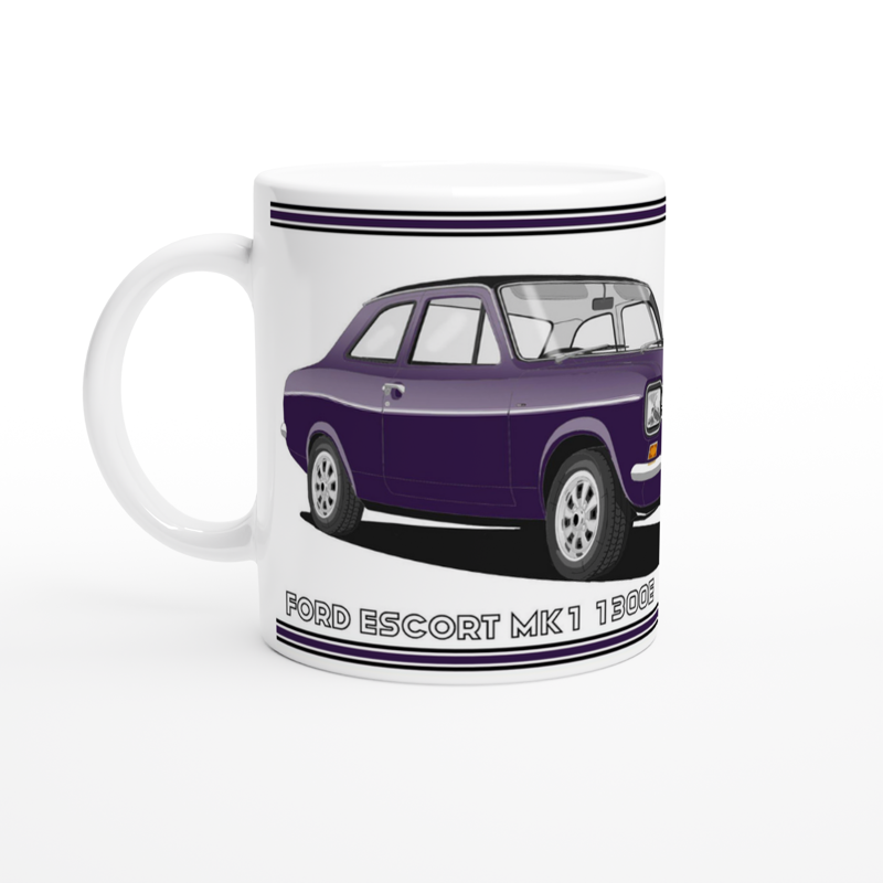 Ford Escort Mk1 1300E in Purple Art Mug