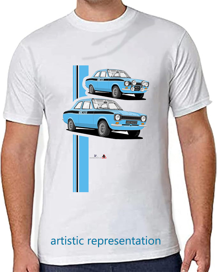 Ford Escort Mk1 Mexico in Light Blue T Shirt