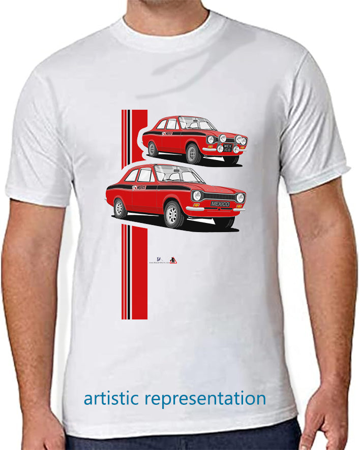 Ford Escort Mk1 Mexico in Red & Black T Shirt