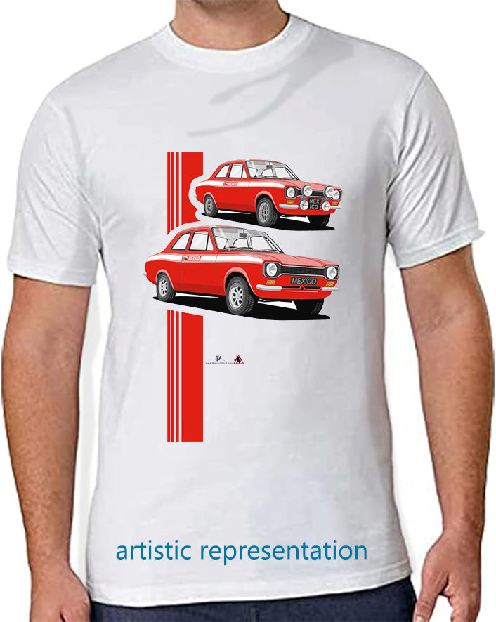 Ford Escort Mk1 Mexico in Red & White T Shirt