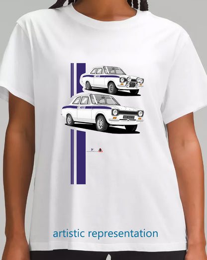 Ford Escort Mk1 Mexico in White & Blue T Shirt