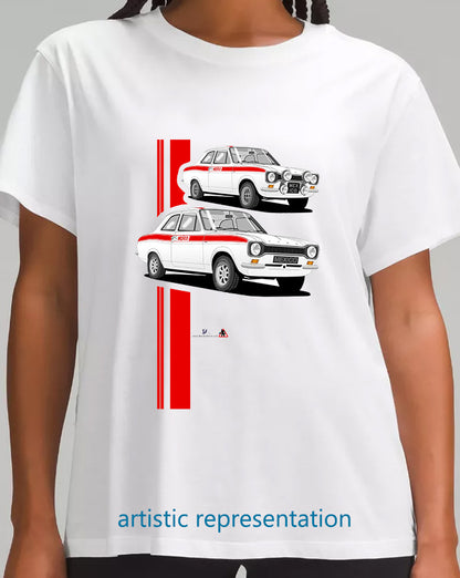 Ford Escort Mk1 Mexico in White & Red T Shirt