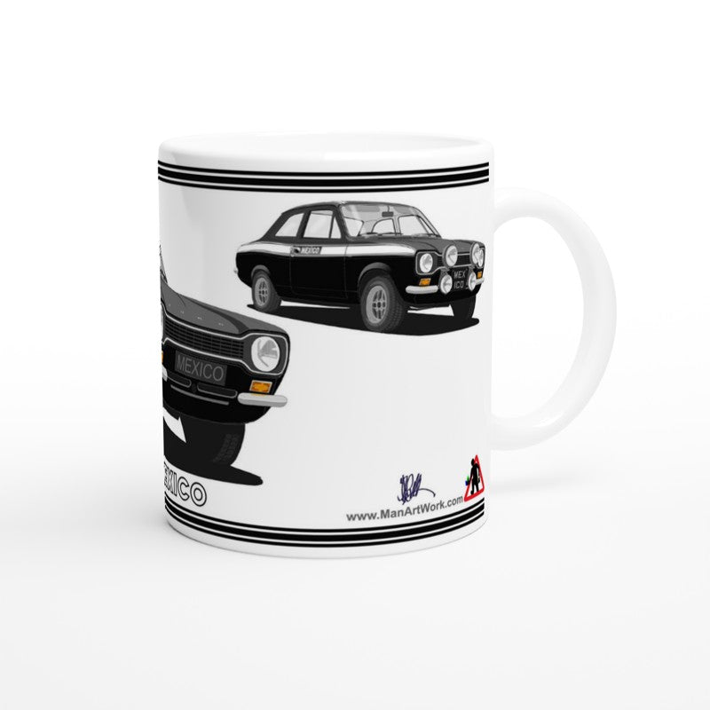 Ford Escort Mk1 Mexico in Black Art Mug