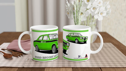 Ford Escort Mk1 Mexico in Bright Green Art Mug