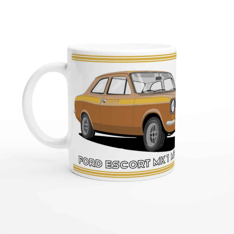 Ford Escort Mk1 Mexico in Brown Art Mug