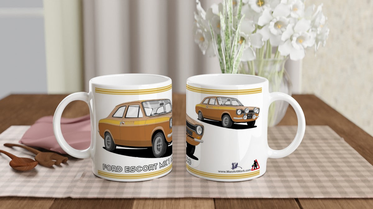 Ford Escort Mk1 Mexico in Brown Art Mug