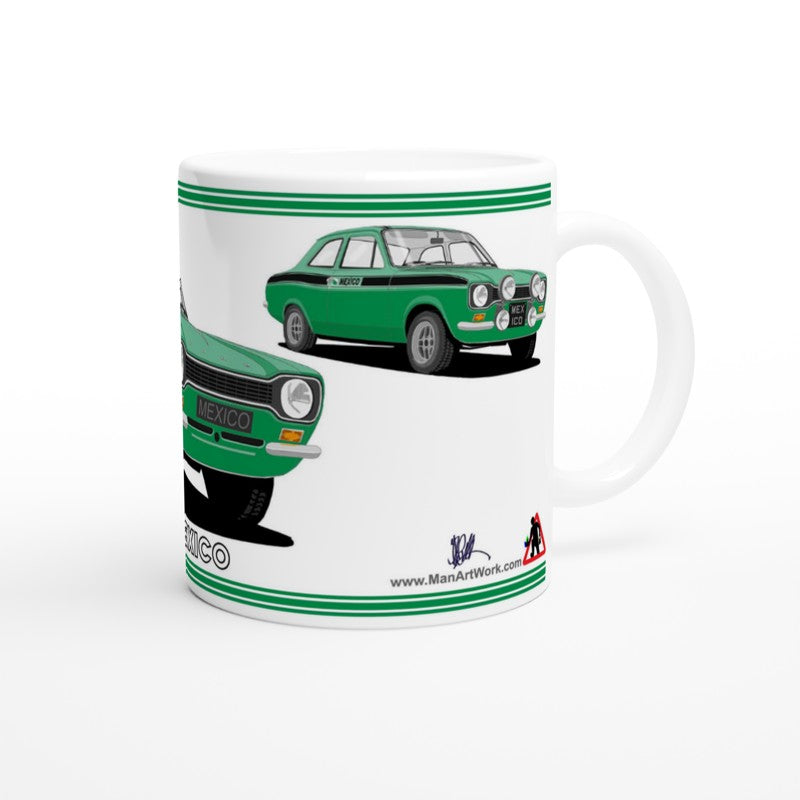 Ford Escort Mk1 Mexico in Green Art Mug