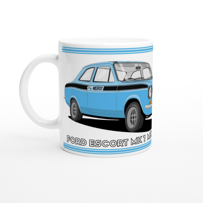 Ford Escort Mk1 Mexico in Light Blue Art Mug