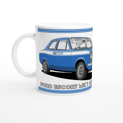 Ford Escort Mk1 Mexico in Mid Blue Art Mug