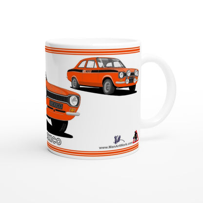 Ford Escort Mk1 Mexico in Orange Art Mug