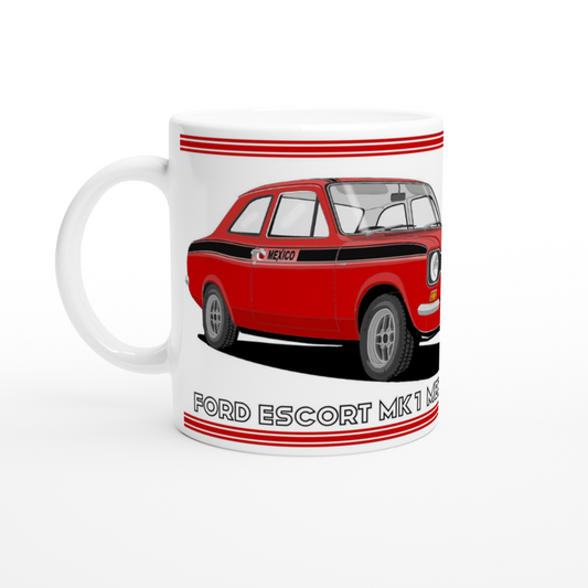 Ford Escort Mk1 Mexico in Red & Black Art Mug