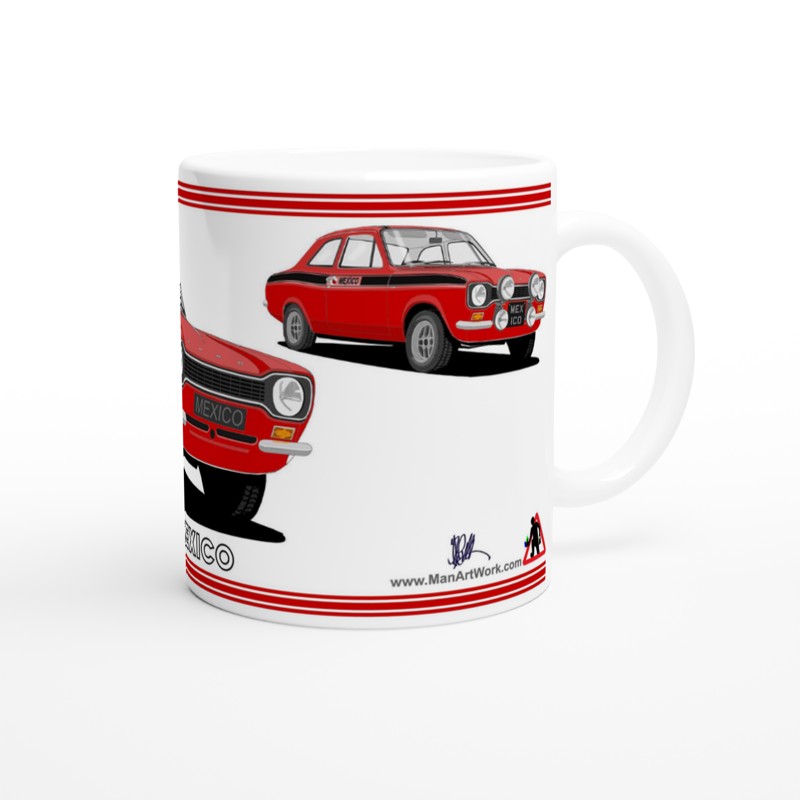 Ford Escort Mk1 Mexico in Red & Black Art Mug