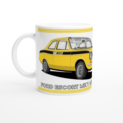 Ford Escort Mk1 Mexico in Yellow Art Mug