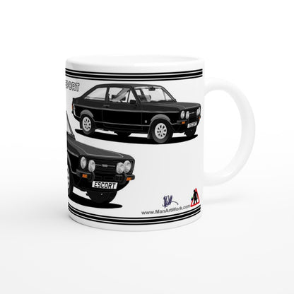 Ford Escort Mk2 1300 Sport in Black Art Mug