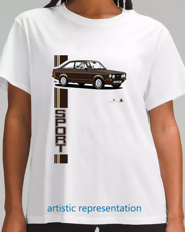 Ford Escort Mk2 1300 Sport in Brown T Shirt