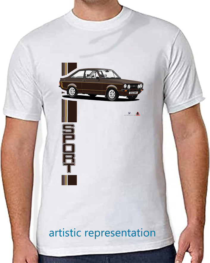 Ford Escort Mk2 1300 Sport in Brown T Shirt