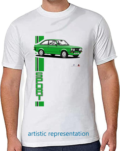 Ford Escort Mk2 1300 Sport in Green T Shirt
