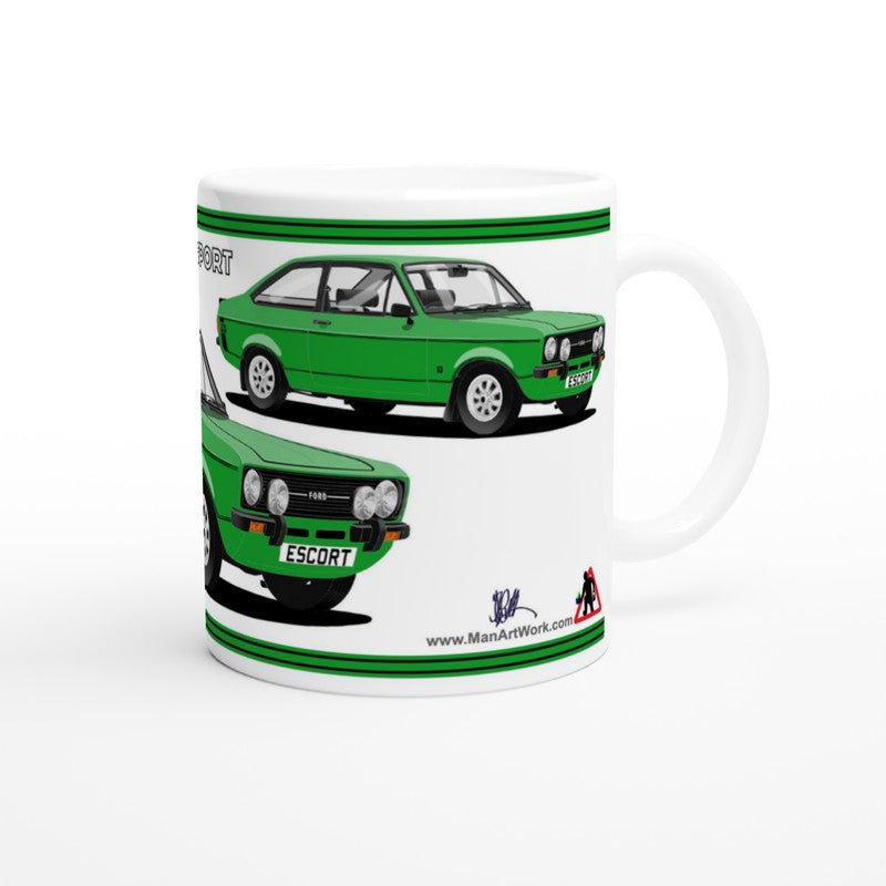 Ford Escort Mk2 1300 Sport in Green  Art Mug