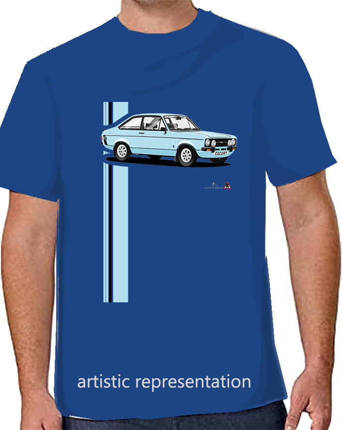 Ford Escort Mk2 1300 Sport in Light Blue T Shirt