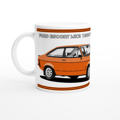 Ford Escort Mk2 1300 Sport in Orange Art Mug