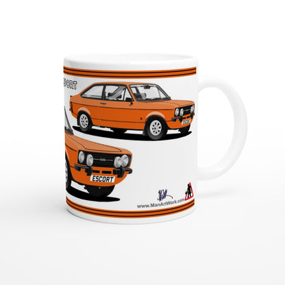 Ford Escort Mk2 1300 Sport in Orange Art Mug