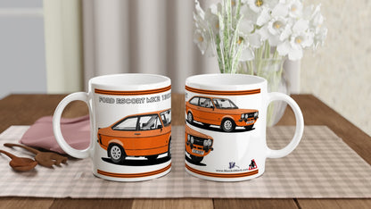 Ford Escort Mk2 1300 Sport in Orange Art Mug