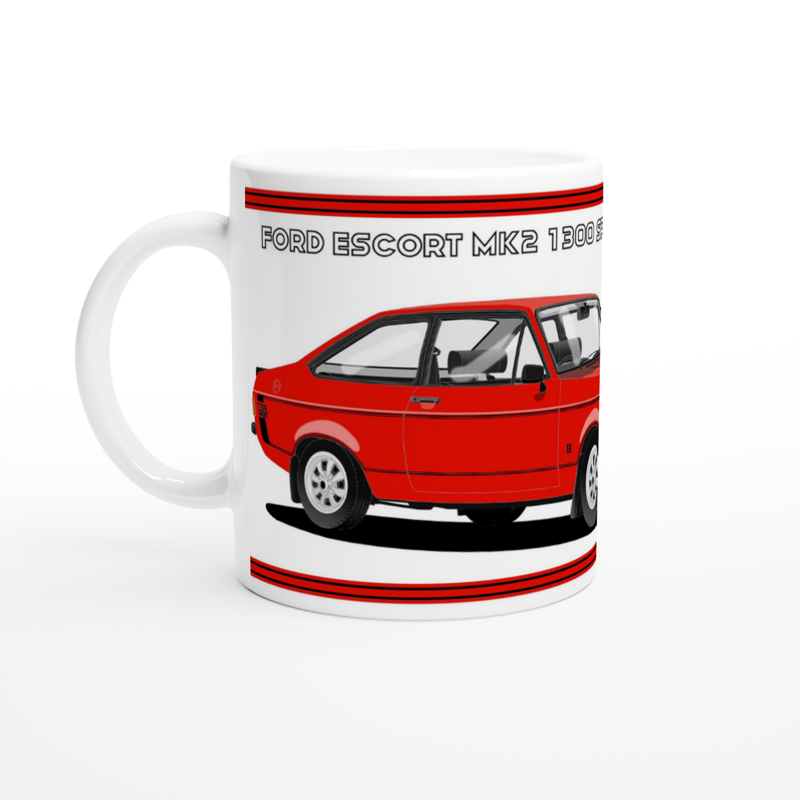 Ford Escort Mk2 1300 Sport in Red Art Mug