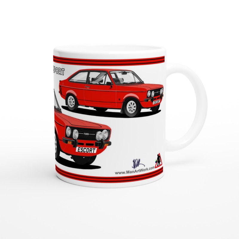 Ford Escort Mk2 1300 Sport in Red Art Mug