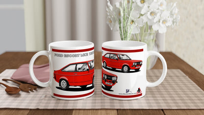 Ford Escort Mk2 1300 Sport in Red Art Mug