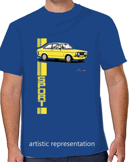 Ford Escort Mk2 1300 Sport in Yellow T Shirt