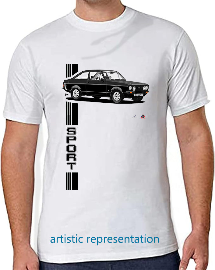 Ford Escort Mk2 1600 Sport in Black T Shirt