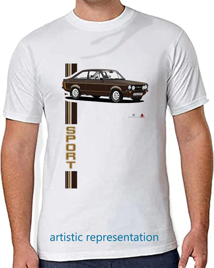 Ford Escort Mk2 1600 Sport in Brown T Shirt