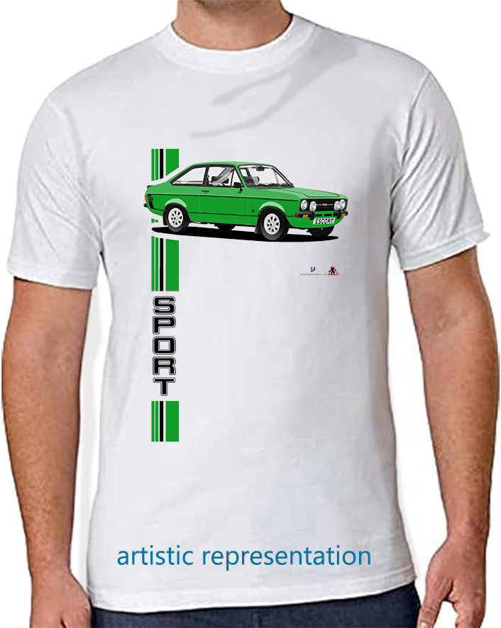 Ford Escort Mk2 1600 Sport in Green T Shirt