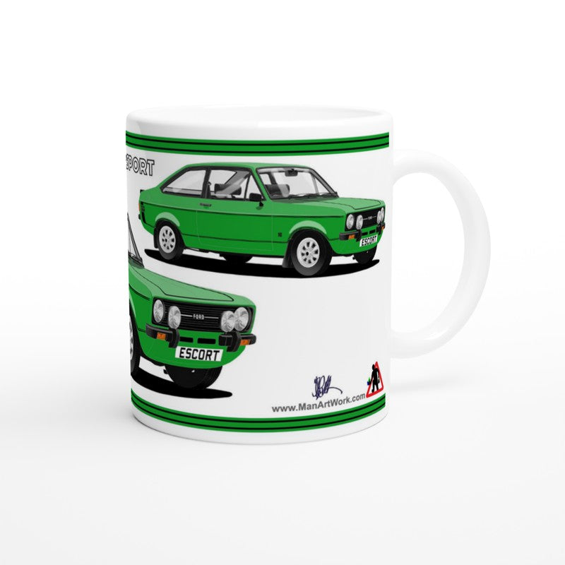 Ford Escort Mk2 1600 Sport in Green Art Mug