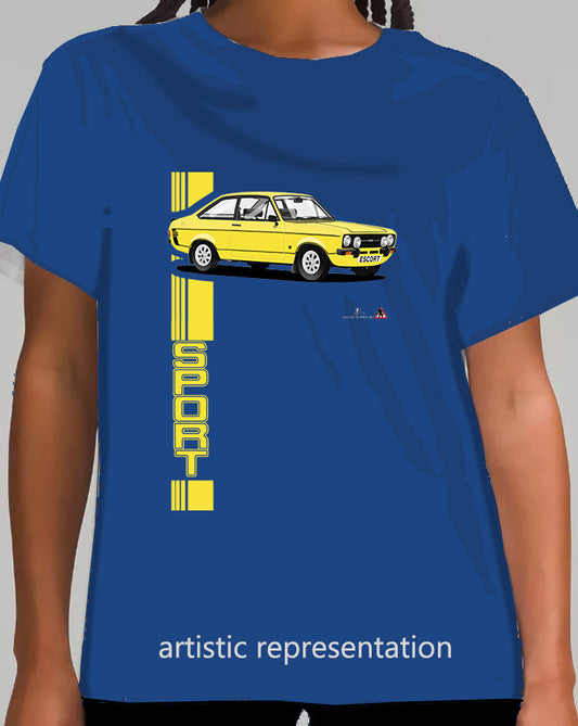 Ford Escort Mk2 1600 Sport in Yellow T Shirt