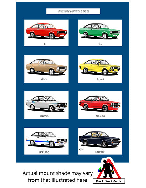 Ford Escort Mk2 A4 Art Print