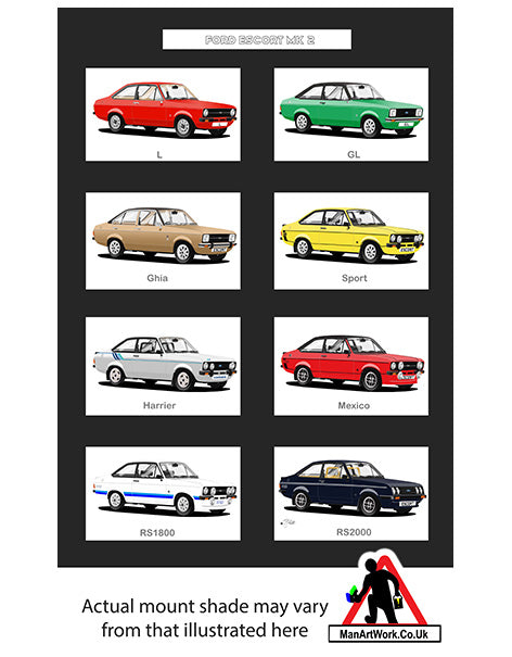 Ford Escort Mk2 A4 Art Print