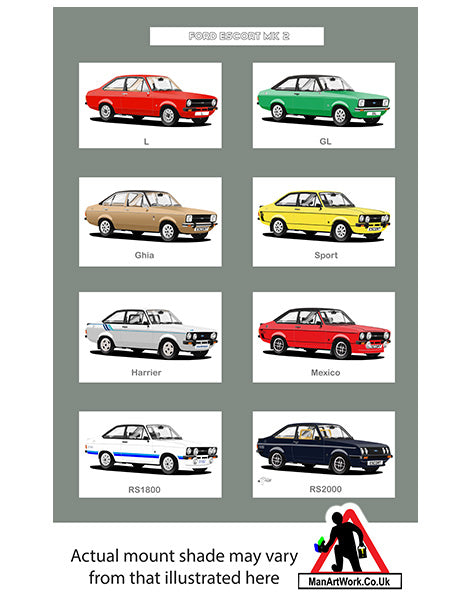 Ford Escort Mk2 A4 Art Print