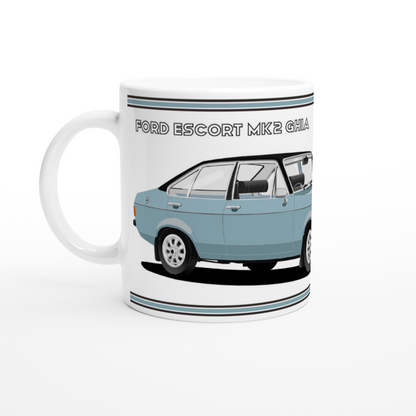 Ford Escort Mk2 Ghia in Blue Art Mug