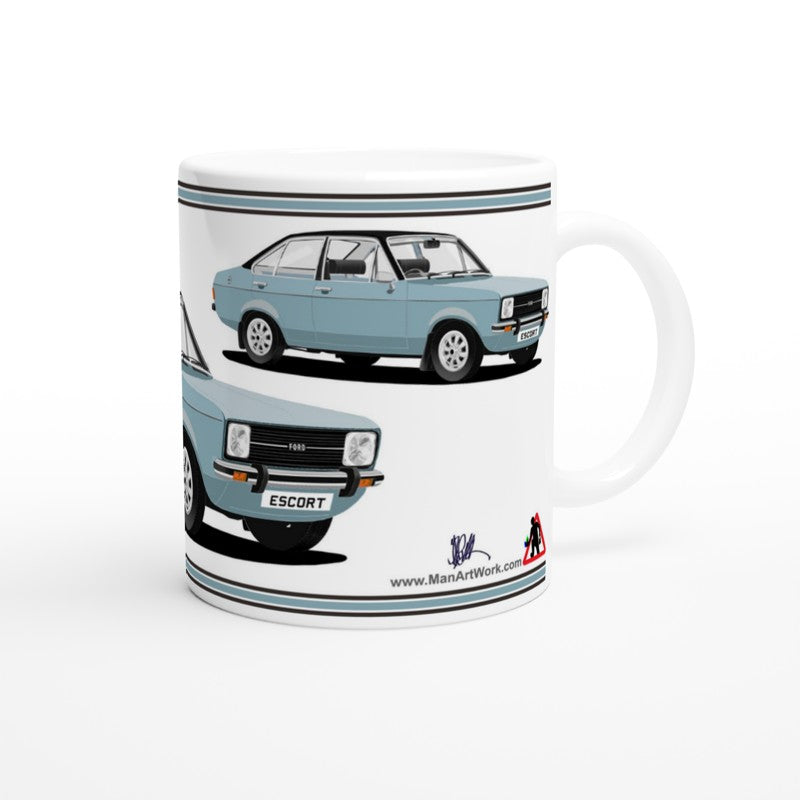 Ford Escort Mk2 Ghia in Blue Art Mug