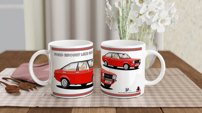 Ford Escort Mk2 Ghia in Red Art Mug